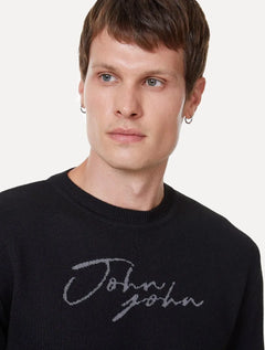 Tricot John John Masculino J Script Preto