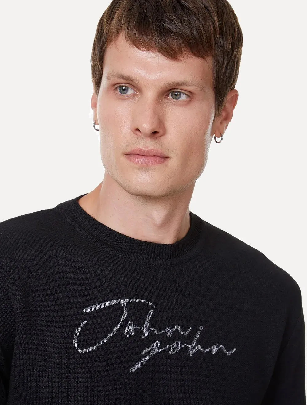 Tricot John John Masculino J Script Preto