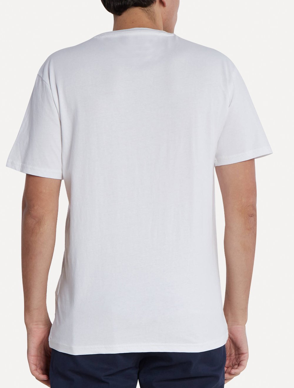 Camiseta Tommy Jeans Masculina Classic Linear Embroidered Chest Branca.