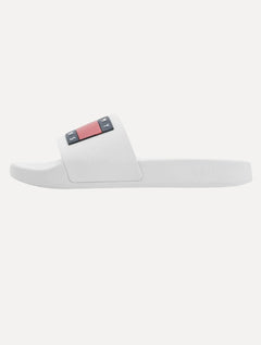 Chinelo Tommy Jeans Slide Essential Jeans Flag Pool Branco
