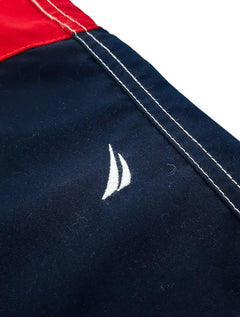 Short Nautica Masculino D'Água Colorblock Icon Marinho Branco e Vermelho