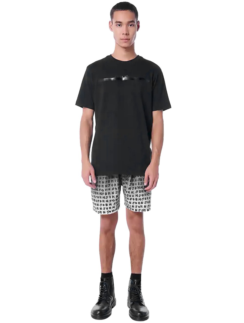 Short John John D'Água Reto Other Side Gradient Preto/Branco