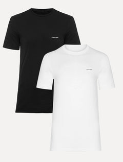Kit Camisetas Calvin Klein | Masculina Flamê Preta/Branca