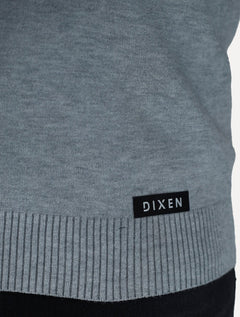 Suéter Dixen Masculina Tricot Manga Longa com Ziper Frontal Cinza