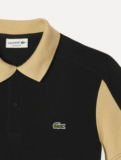 Polo Lacoste Masculina Piquet Cotton Colorblock Preta