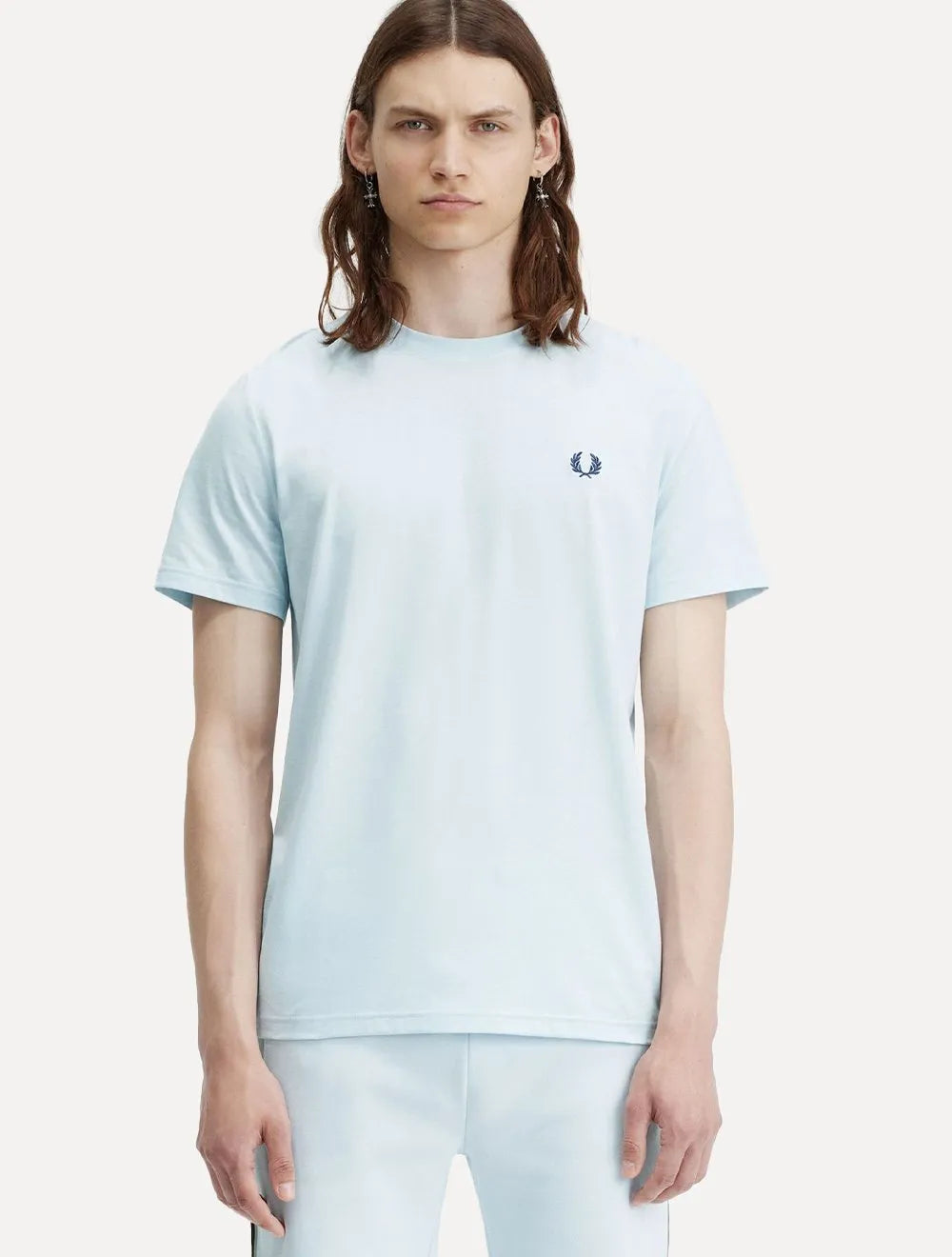 Camiseta Fred Perry Masculina Regular Powder Graphic Laurel Azul Claro