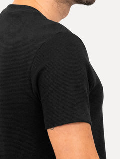 Camiseta Aramis Masculina Regular Suedine Canelado Preta