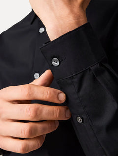 Camisa Lacoste Masculina Slim Fit Popeline Stretch Preta