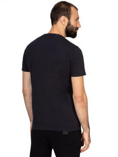 Camiseta Replay Masculina Institutional Logo Azul Marinho