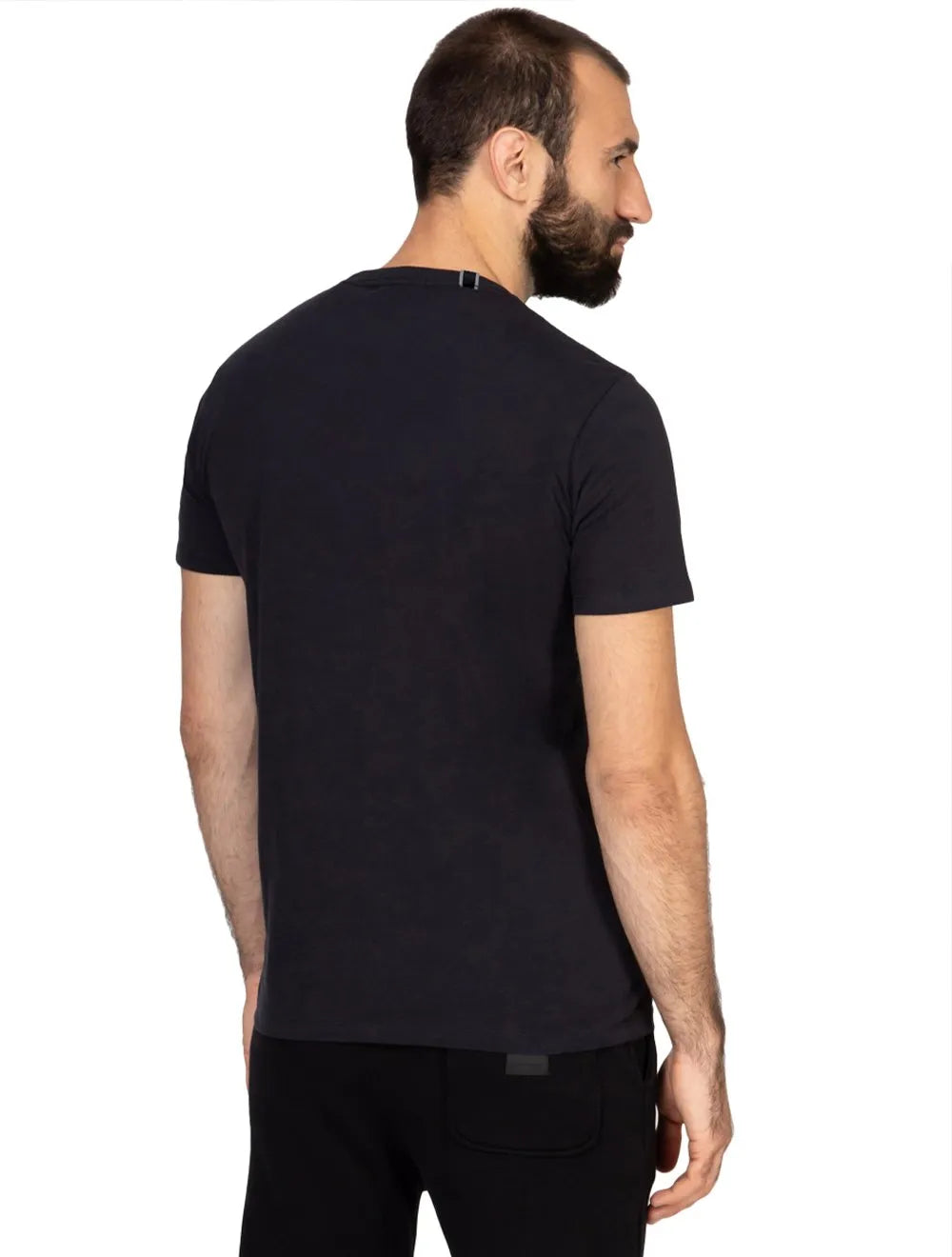 Camiseta Replay Masculina Institutional Logo Azul Marinho