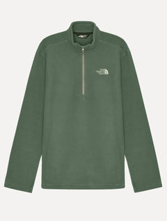 Blusa The North Face Fleece TKA 100 Glacier 1/4 Zip Gold Logo Verde Claro