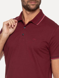 Polo Ellus Masculina Piquet Triple Short Signature Bordô