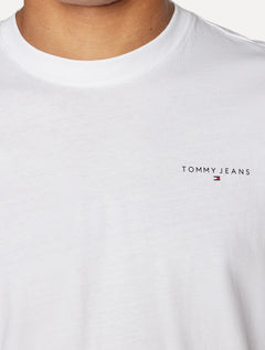 Camiseta Tommy Jeans Masculina Manga Longa Linear Chest Branca