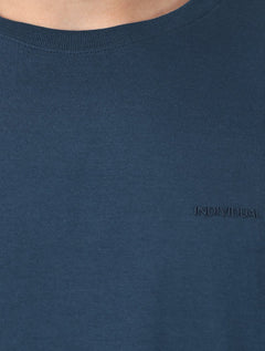Camiseta Individual Masculina Comfort Relevo Silk Logo Azul Marinho
