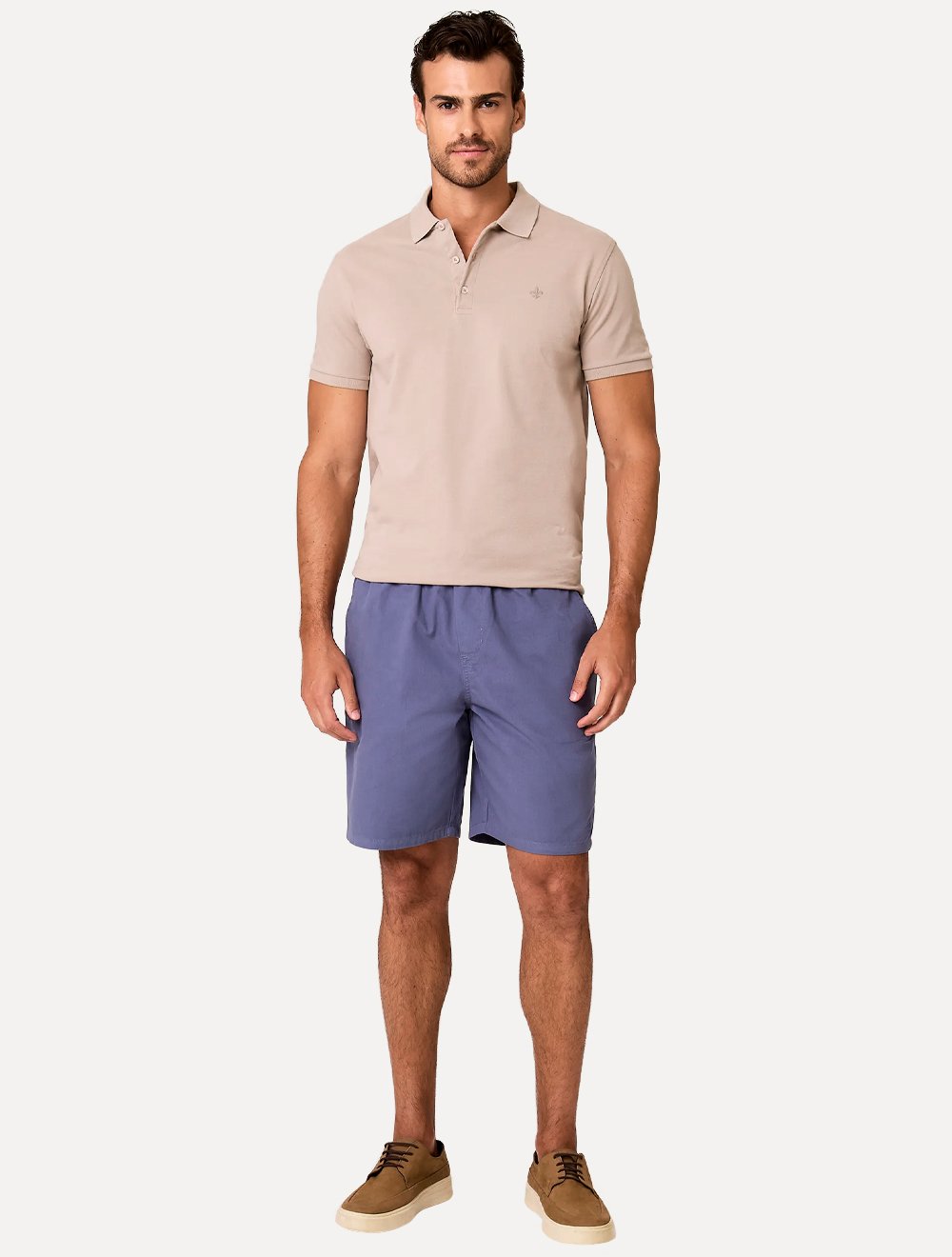 Polo Dudalina Piquet Essentials Cotton Basica Modal Cáqui Claro