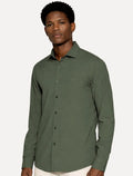 Camisa Aramis Masculina Slim Stretch Poliviscose de Bambu Verde Militar