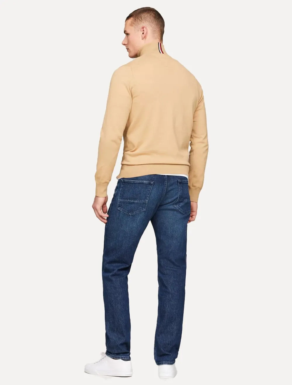 Suéter Tommy Hilfiger Masculino 1985 Zip Through Cáqui