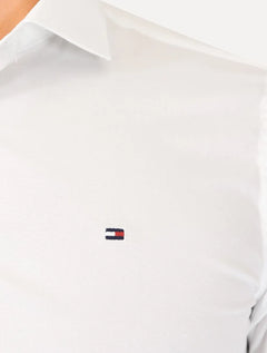 Camisa Tommy Hilfiger Masculina Slim THFlex Poplin Branco