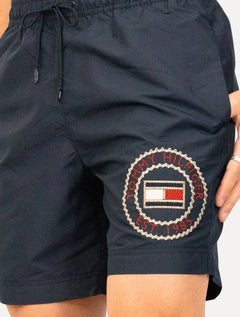 Short Tommy Hilfiger Long Drawstring Embroidered Circle Marinho