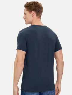 Camiseta Guess Masculina Bordado Peito Azul Marinho