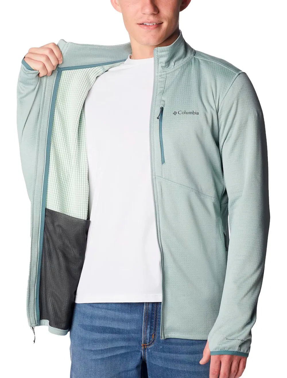 Jaqueta Columbia Fleece Park View Full Zip Verde Claro