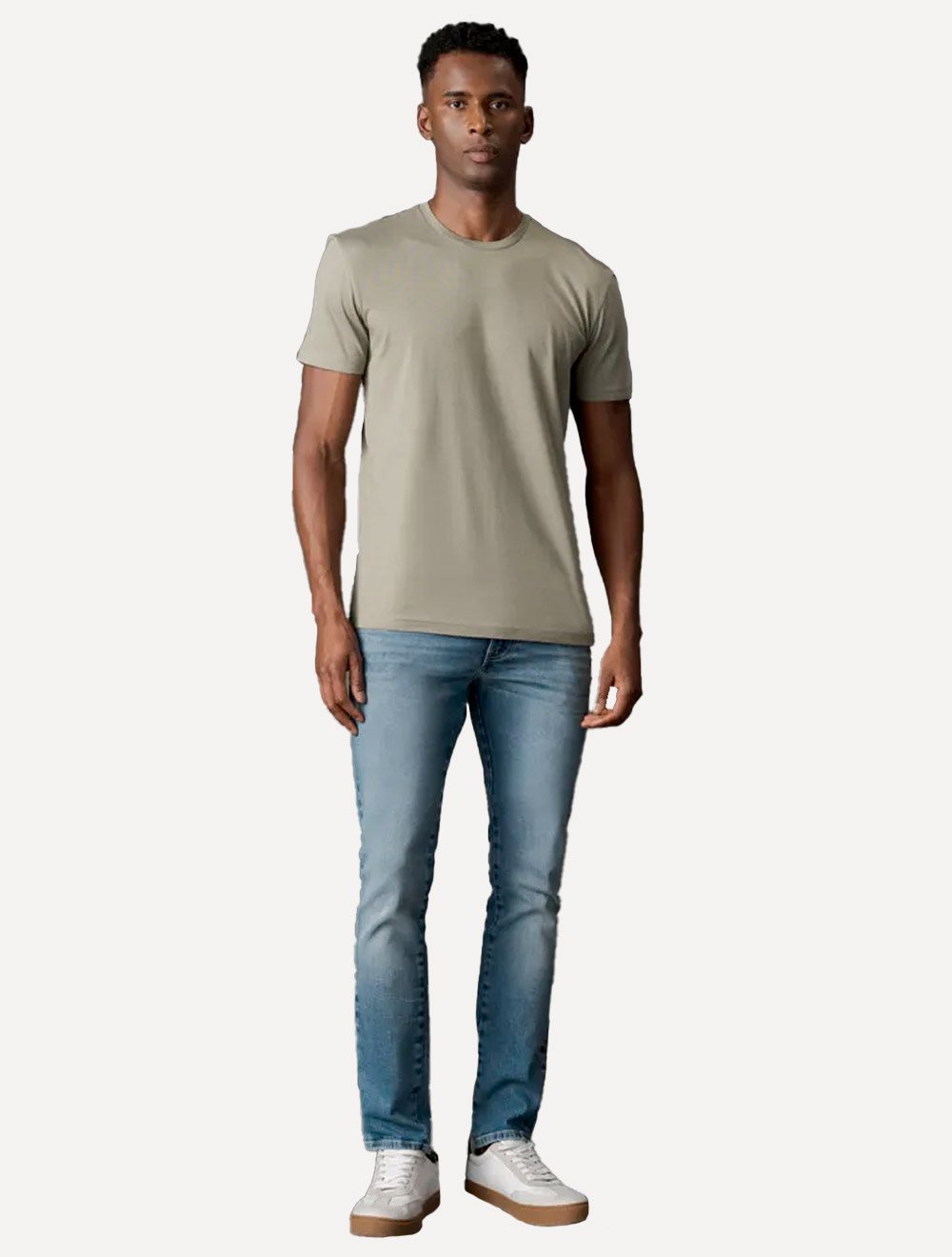 Camiseta Calvin Klein Jeans Masculina Crewneck Essentials Cáqui Médio