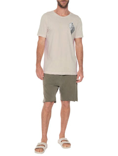 Camiseta Osklen Masculina Slim Stone Concha Areia