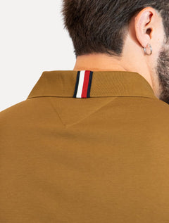 Polo Tommy Hilfiger Masculina Malha Liquid Cotton Essential Marrom