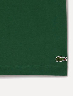 Camiseta Lacoste Masculina Jersey Croco Signature Logo Verde Escuro