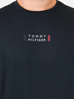 Camiseta Tommy Hilfiger Masculina Stack Center Brand Love Print Azul Marinho