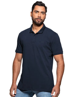 Polo Guess Masculina Piquet Silk Frisos Azul Escuro