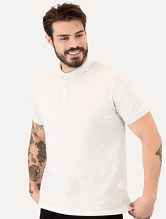 Polo Aramis Masculina Cotton Piquet Basic Mono Logo Branca