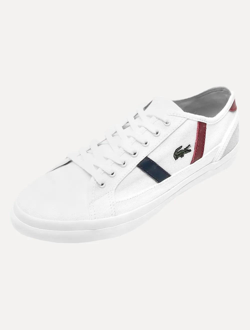 Kit Lacoste | Tênis Masculino Sideline Canvas Branco e Meias Cano Curto Sport Low