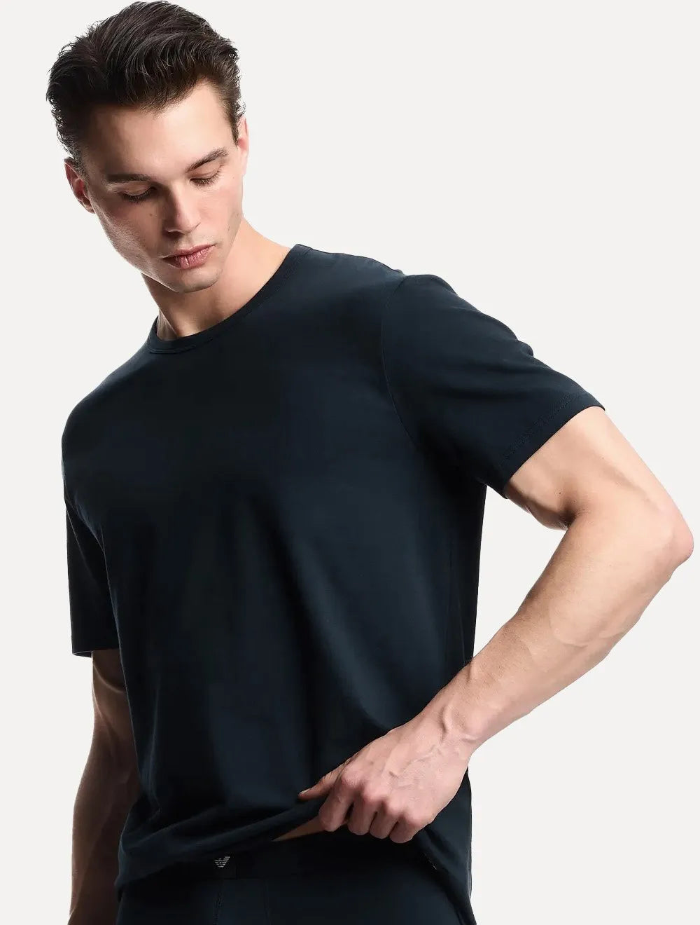 Kit Camisetas Empório Armani Masculina C-Neck Azul Marinho