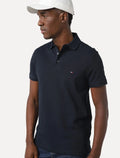 Polo Tommy Hilfiger Masculina Slim Piquet 1985 Azul Marinho