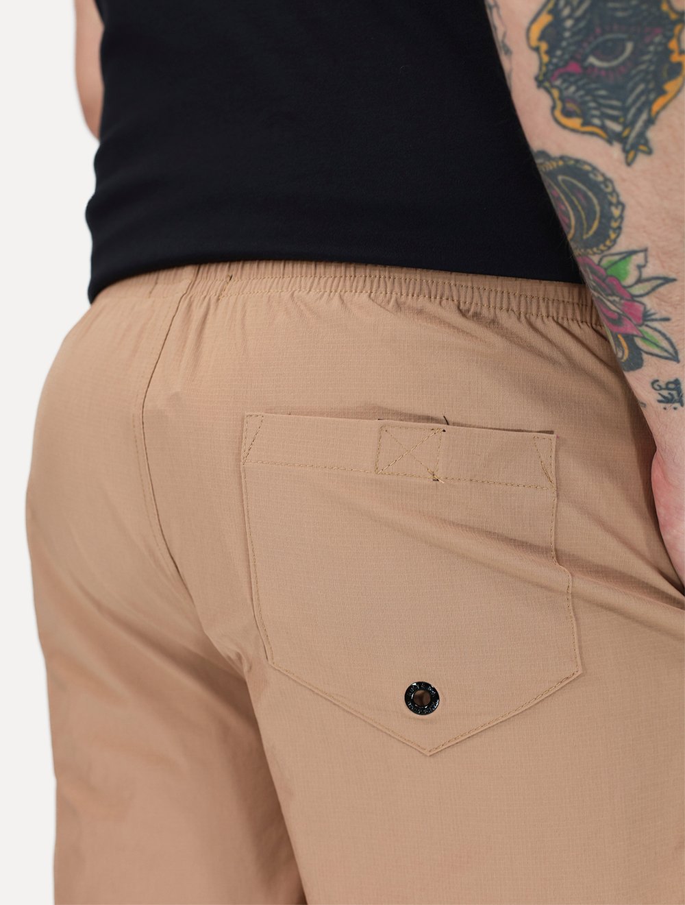 Short King & Joe Masculina Nylon Flex Ripstop Cáqui