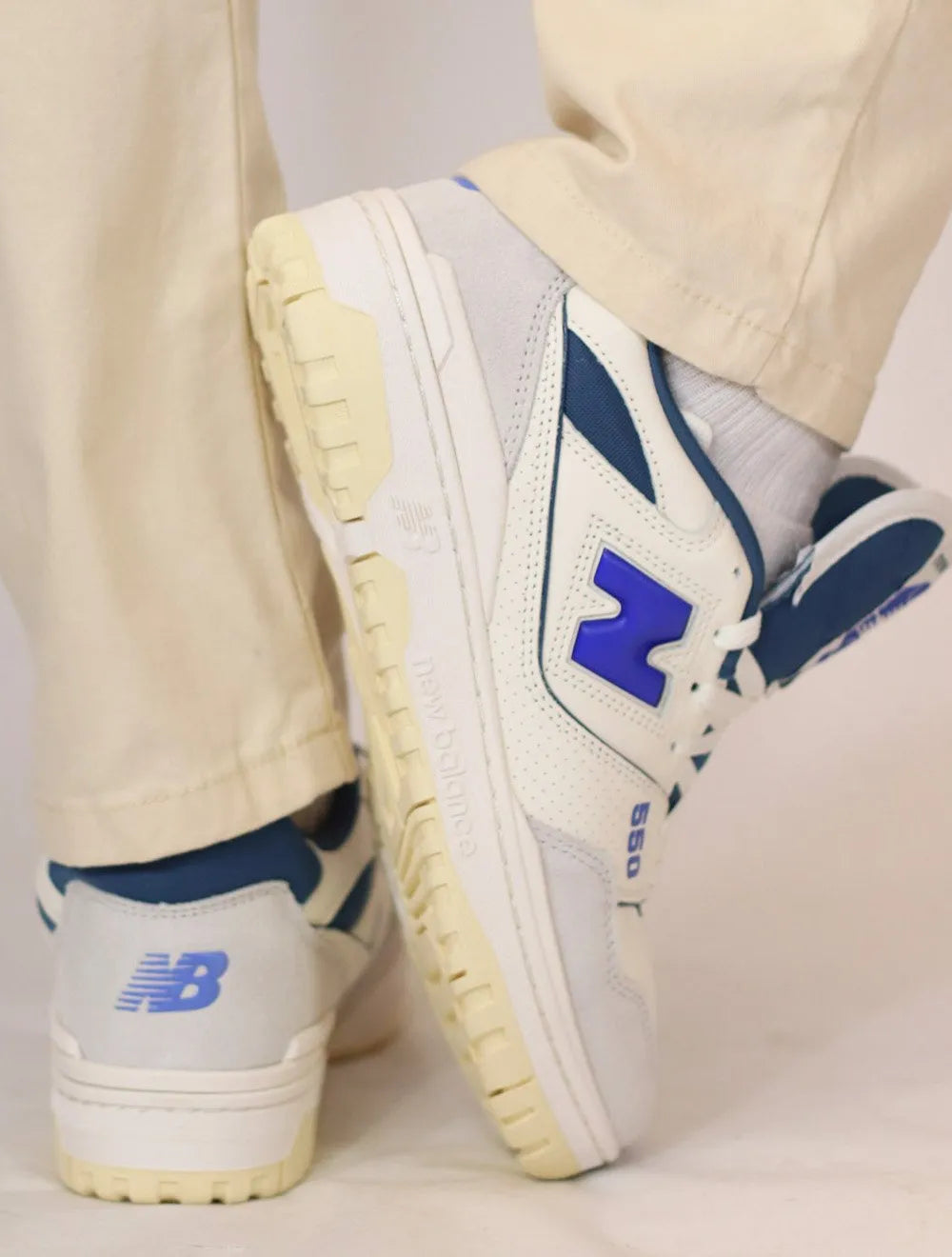 Tênis New Balance Masculino Casual 550 Blue Cáqui Claro