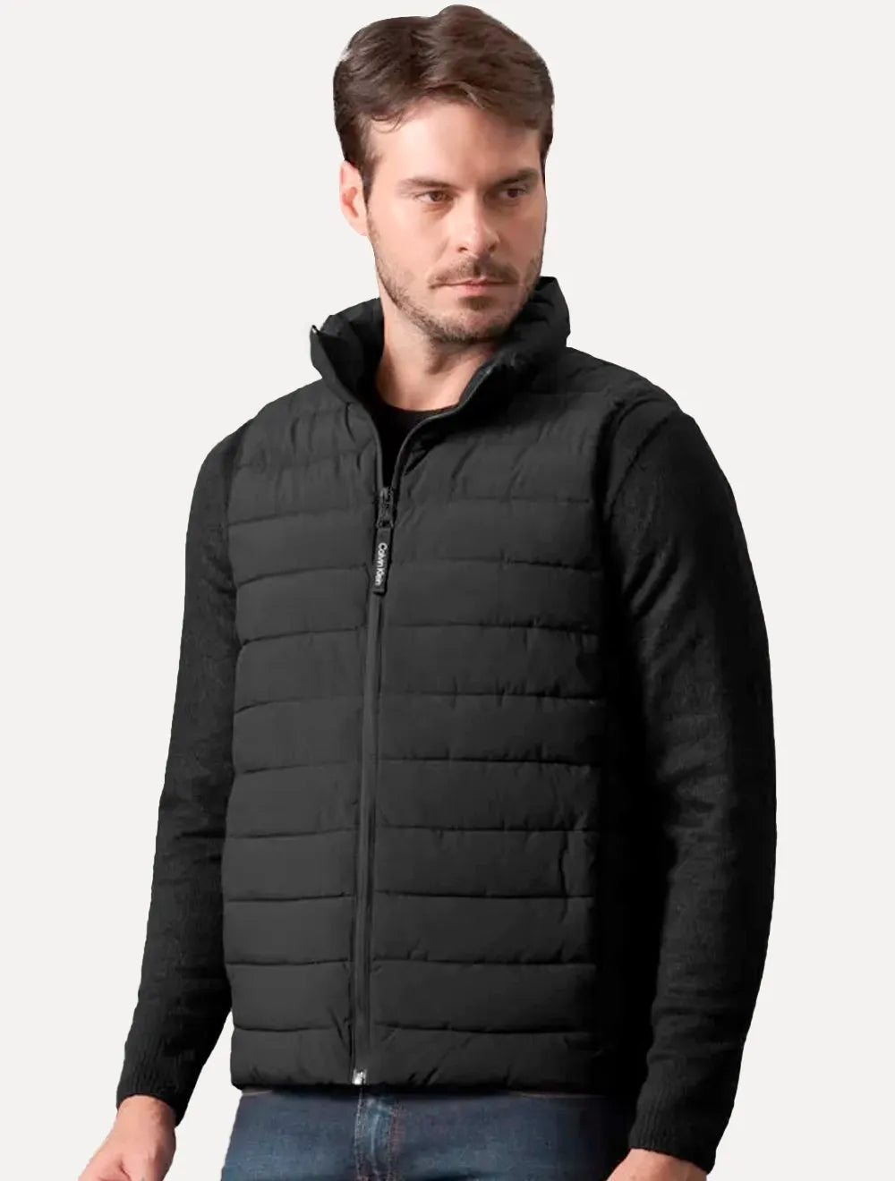Colete Calvin Klein Jeans Masculino Logo Peito Fosco Preto