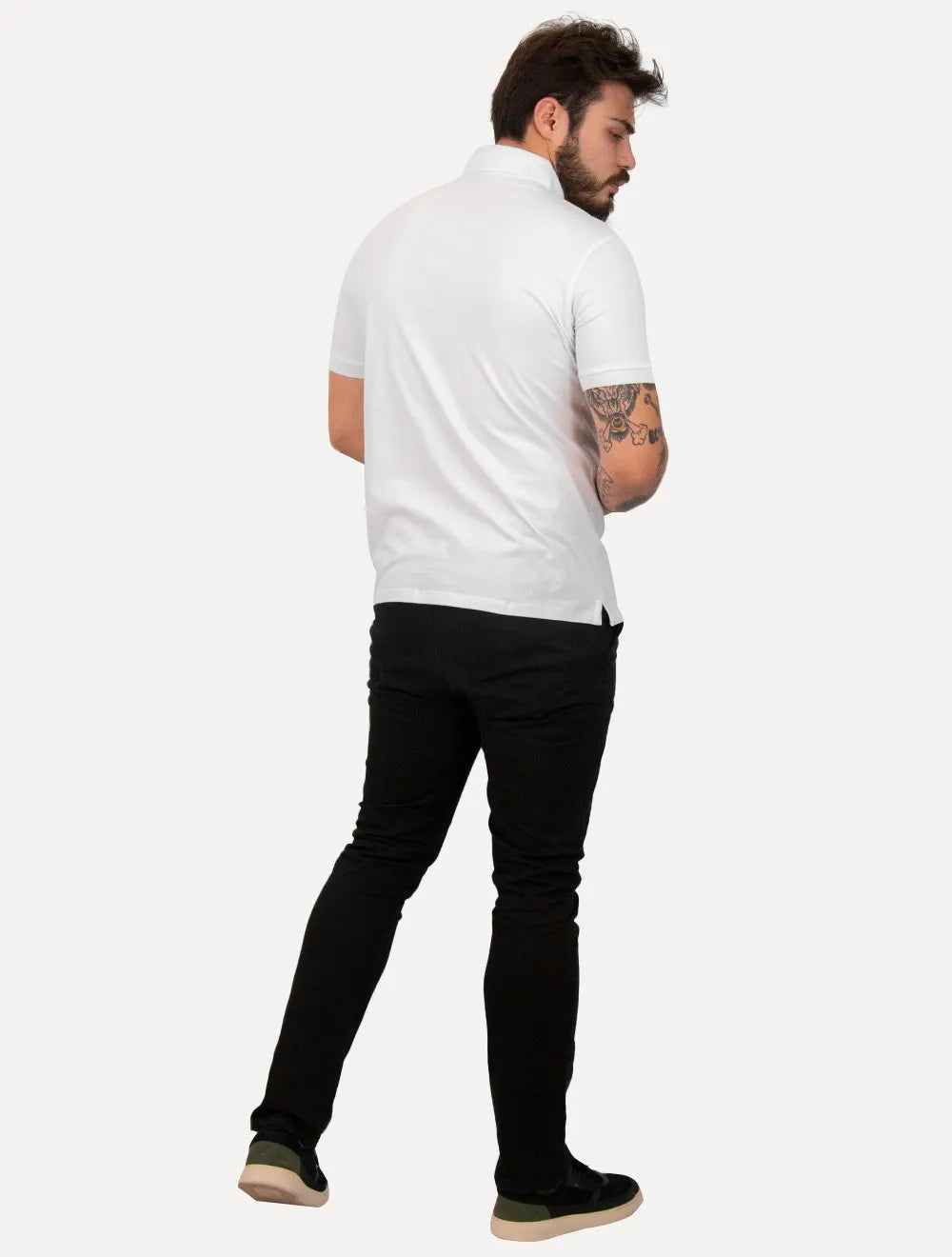 Polo Dudalina Masculina Slim Malha Branca