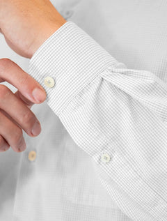 Camisa Dudalina Masculina Comfort Superfine Cotton Pocket Grid Cinza Médio