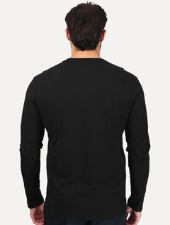 Camiseta King & Joe Masculina Manga Longa Basic Small Logo Preto
