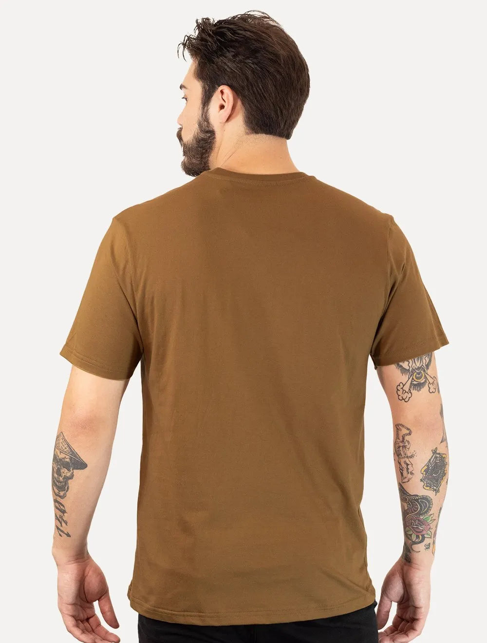 Camiseta Tommy Jeans Masculina Embroidered Signature Marrom
