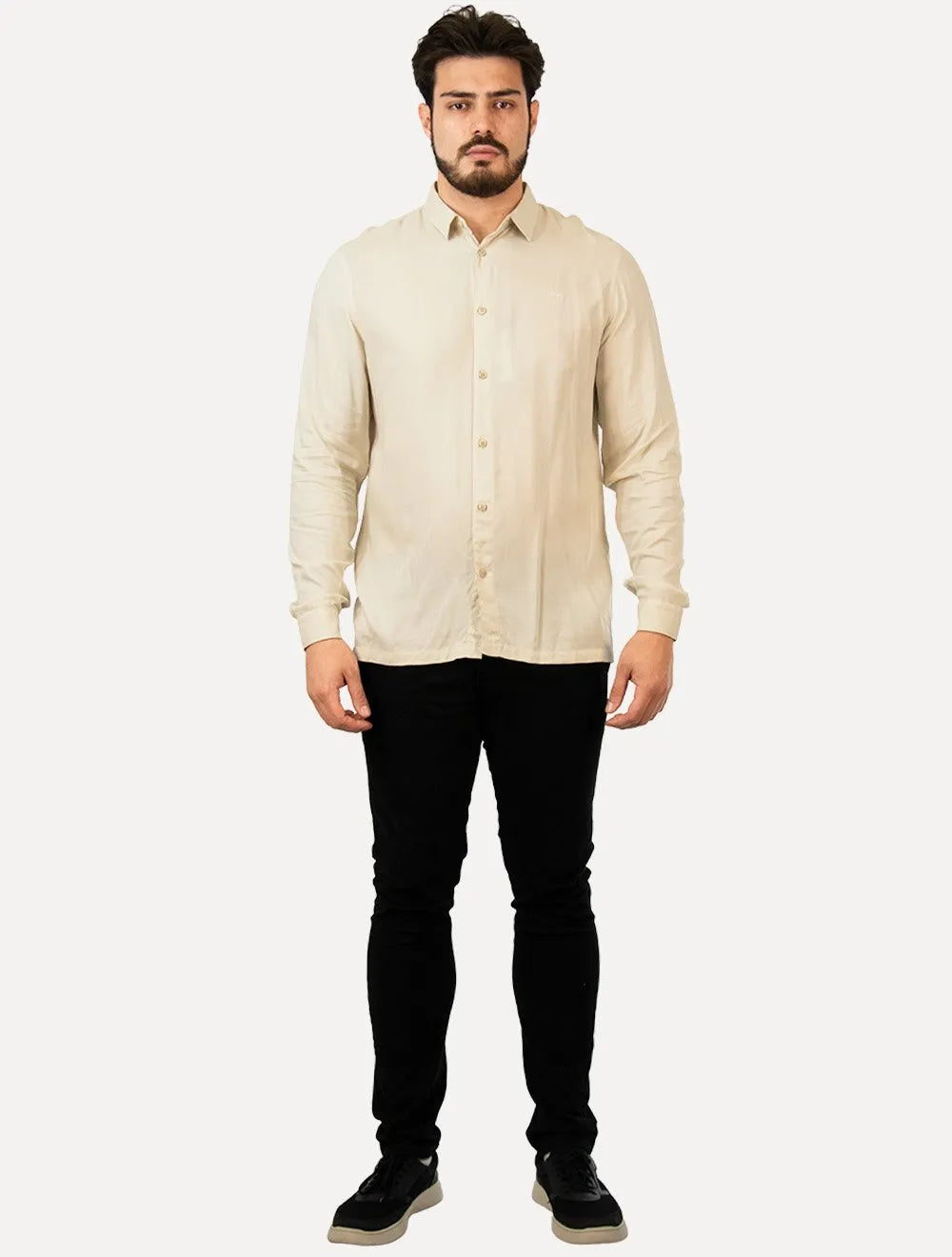 Camisa Colcci Masculina Relax Logo Areia