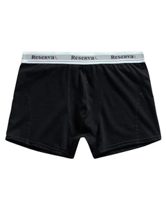 Cueca Reserva Masculina Boxer Basic Logo Preta Pack 2UN