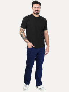 Camiseta K&J Black Cotton Flex Slim Preto