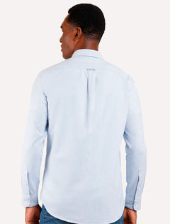 Camisa Aramis Masculina Slim Oxford Button Down Azul Mescla