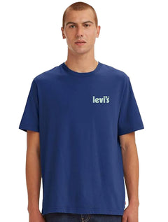Camiseta Levis Masculina Relaxed SS Chest Logo Azul Escuro