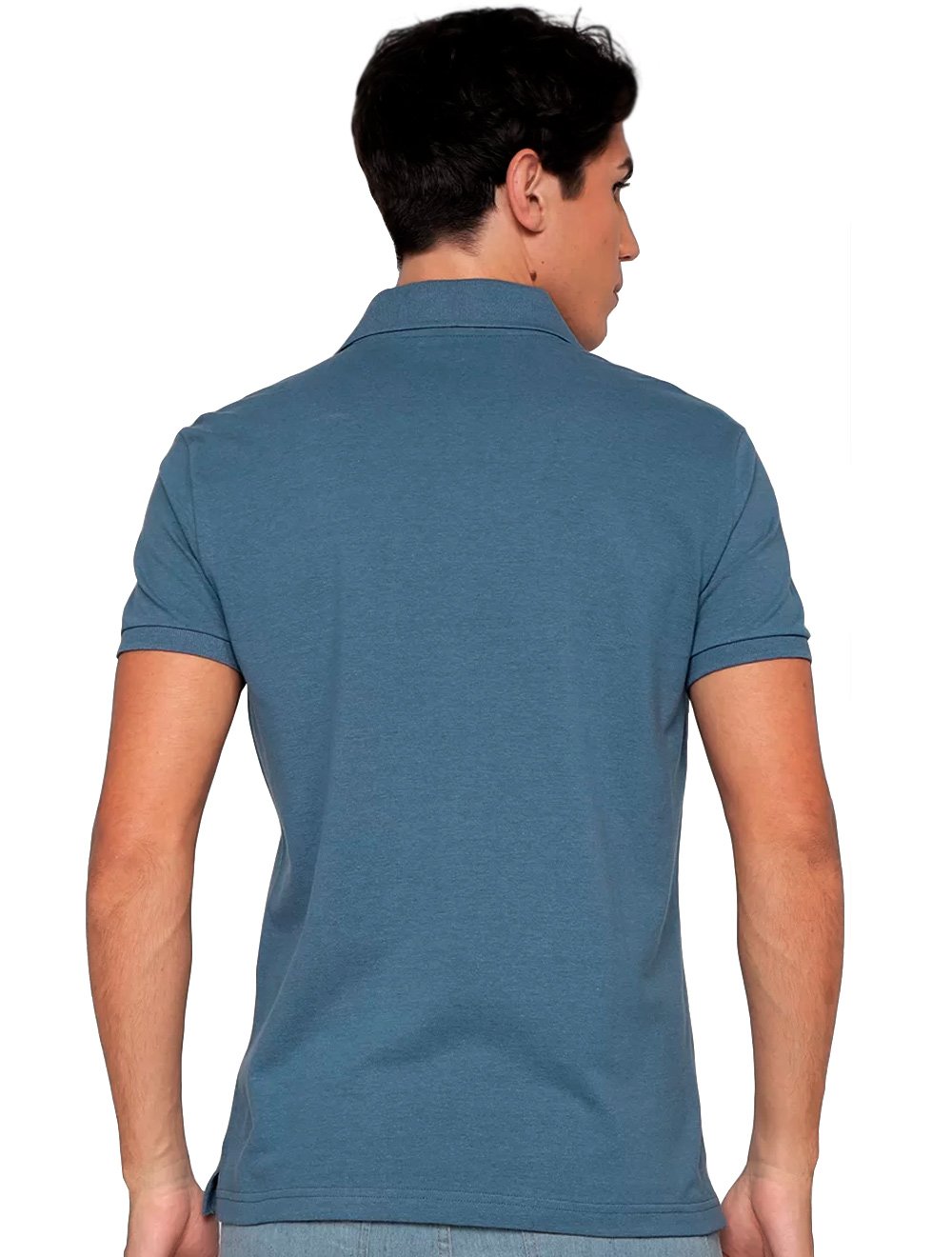 Polo Ellus Masculina Piquet Melange Easa Classic Azul Mescla