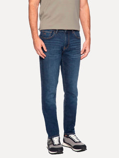 Calça Jeans Armani Exchange Masculina Skinny Fit 5 Pockets Azul Escuro