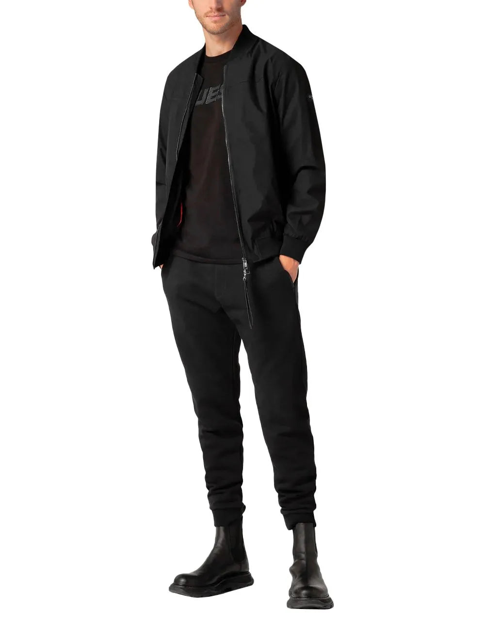 Jaqueta Guess Masculina Relaxed Bomber Comfort Flight Preta